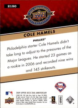 2009 Upper Deck 20th Anniversary #2180 Cole Hamels Back