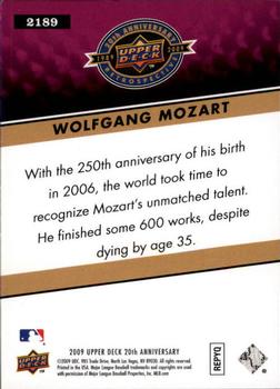 2009 Upper Deck 20th Anniversary #2189 Wolfgang Mozart Back
