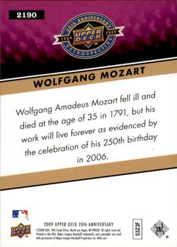 2009 Upper Deck 20th Anniversary #2190 Wolfgang Mozart Back