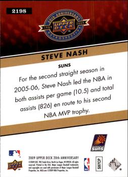 2009 Upper Deck 20th Anniversary #2198 Steve Nash Back