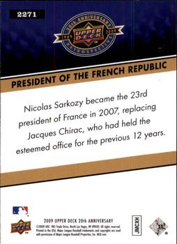 2009 Upper Deck 20th Anniversary #2271 Nicolas Sarkozy Back
