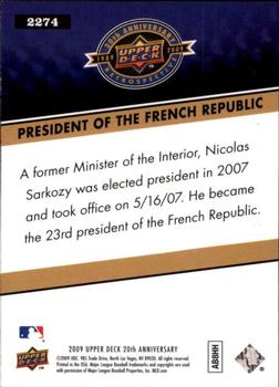 2009 Upper Deck 20th Anniversary #2274 Nicolas Sarkozy Back
