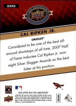 2009 Upper Deck 20th Anniversary #2295 Cal Ripken Jr. Back