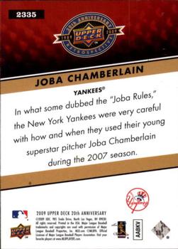 2009 Upper Deck 20th Anniversary #2335 Joba Chamberlain Back