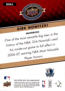 2009 Upper Deck 20th Anniversary #2361 Dirk Nowitzki Back