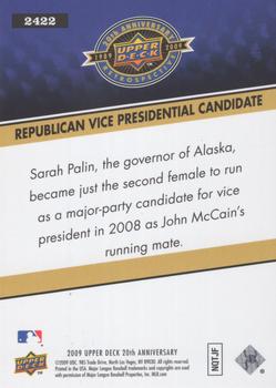 2009 Upper Deck 20th Anniversary #2422 Sarah Palin Back