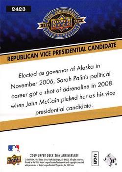 2009 Upper Deck 20th Anniversary #2423 Sarah Palin Back