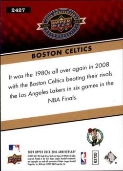 2009 Upper Deck 20th Anniversary #2427 Boston Celtics Back