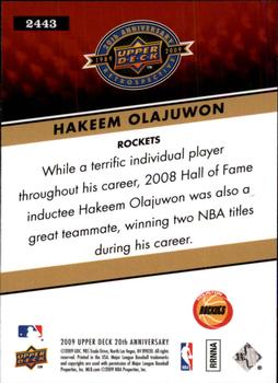 2009 Upper Deck 20th Anniversary #2443 Hakeem Olajuwon Back