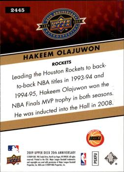 2009 Upper Deck 20th Anniversary #2445 Hakeem Olajuwon Back