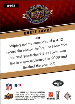 2009 Upper Deck 20th Anniversary #2465 Brett Favre Back