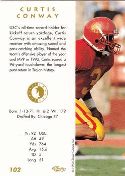 1993-94 Classic Images Four Sport #102 Curtis Conway Back