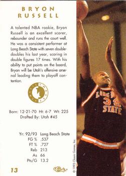 1993-94 Classic Images Four Sport #13 Bryon Russell Back