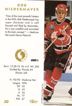 1993-94 Classic Images Four Sport #30 Rob Niedermayer Back
