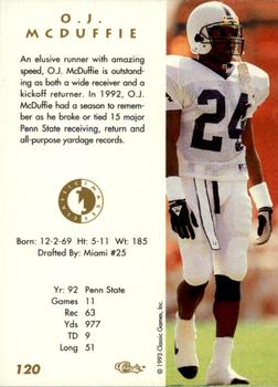 1993-94 Classic Images Four Sport #120 O.J. McDuffie Back