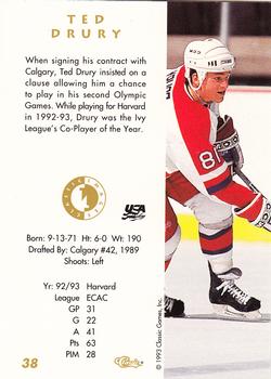1993-94 Classic Images Four Sport #38 Ted Drury Back