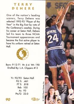 1993-94 Classic Images Four Sport #90 Terry Dehere Back