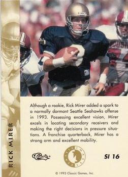 1993-94 Classic Images Four Sport - Sudden Impact #SI 16 Rick Mirer Back