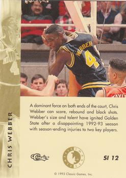 1993-94 Classic Images Four Sport - Sudden Impact #SI 12 Chris Webber Back
