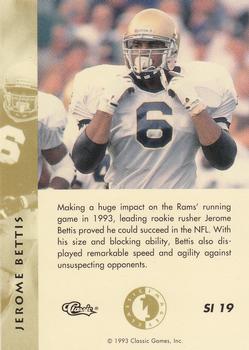 1993-94 Classic Images Four Sport - Sudden Impact #SI 19 Jerome Bettis Back