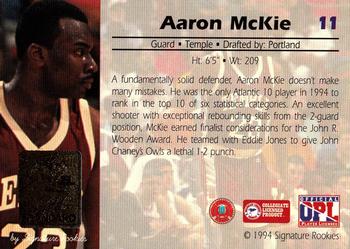 1994 Signature Rookies Gold Standard #11 Aaron McKie Back