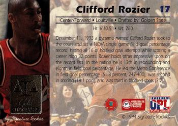 1994 Signature Rookies Gold Standard #17 Clifford Rozier Back