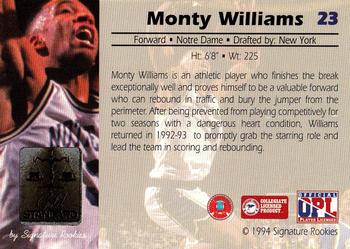 1994 Signature Rookies Gold Standard #23 Monty Williams Back
