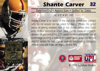 1994 Signature Rookies Gold Standard #32 Shante Carver Back
