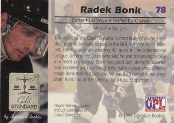 1994 Signature Rookies Gold Standard #78 Radek Bonk Back