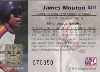 1994 Signature Rookies Gold Standard - Gold Signature #GS11 James Mouton Back