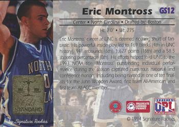 1994 Signature Rookies Gold Standard - Gold Signature #GS12 Eric Montross Back