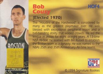 1994 Signature Rookies Gold Standard - Hall of Fame #HOF4 Bob Cousy Back