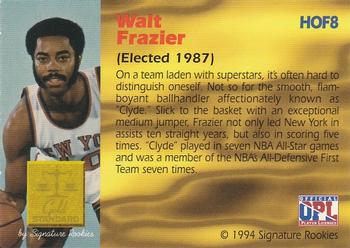 1994 Signature Rookies Gold Standard - Hall of Fame #HOF8 Walt Frazier Back