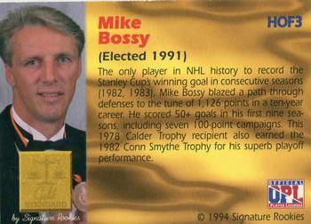 1994 Signature Rookies Gold Standard - Hall of Fame Autographs #HOF3 Mike Bossy Back