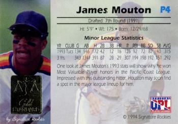 1994 Signature Rookies Gold Standard - Promos #P4 James Mouton Back