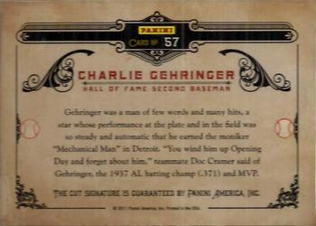 2011 Donruss Limited Cuts #57 Charlie Gehringer Back