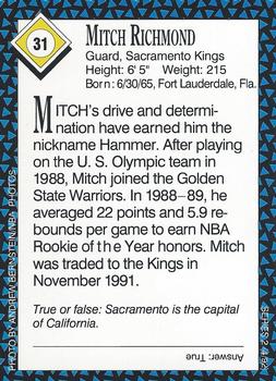 1992 Sports Illustrated for Kids #31 Mitch Richmond Back