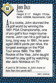 1992 Sports Illustrated for Kids #52 John Daly Back