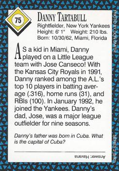 1992 Sports Illustrated for Kids #75 Danny Tartabull Back