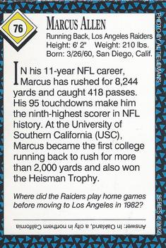 1992 Sports Illustrated for Kids #76 Marcus Allen Back