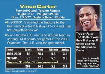 2001 Sports Illustrated for Kids #113 Vince Carter Back