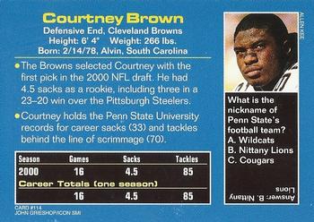 2001 Sports Illustrated for Kids #114 Courtney Brown Back