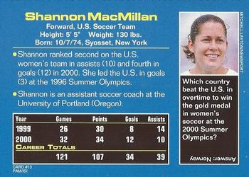 2001 Sports Illustrated for Kids #13 Shannon MacMillan Back