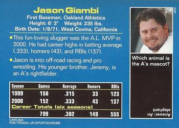 2001 Sports Illustrated for Kids #24 Jason Giambi Back