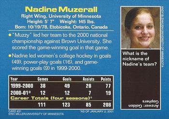 2001 Sports Illustrated for Kids #31 Nadine Muzerall Back