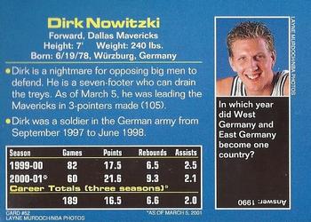 2001 Sports Illustrated for Kids #52 Dirk Nowitzki Back