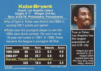 2001 Sports Illustrated for Kids #59 Kobe Bryant Back