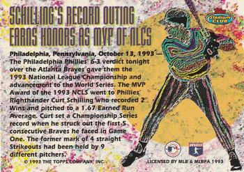 1993 Stadium Club Members Only #NNO Curt Schilling Back