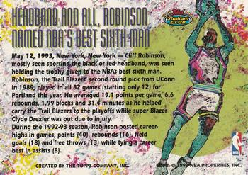 1993 Stadium Club Members Only #NNO Cliff Robinson Back