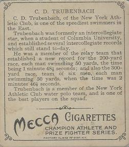 1910 Champions (T218) #NNO C.D. Trubenbach Back